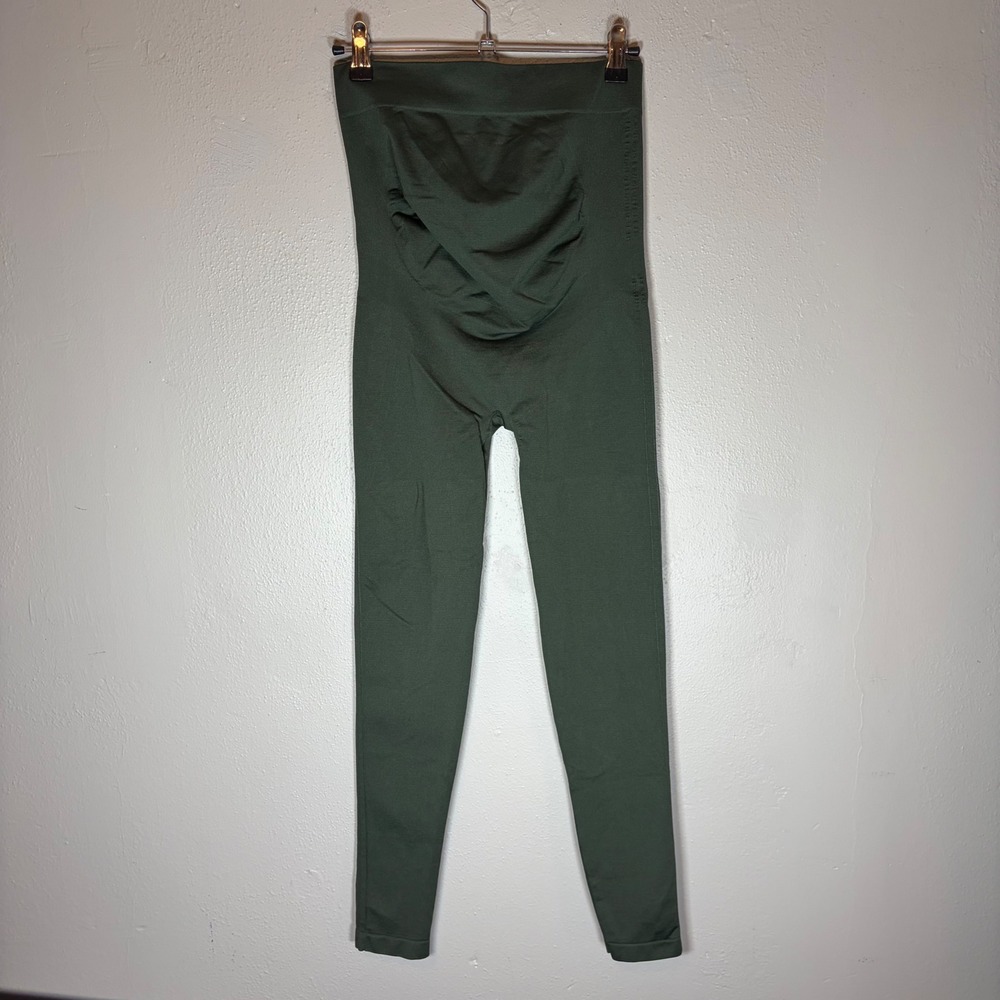 Blanqi Everyday Maternity Leggings Olive Green High Waist‎ Support Size M